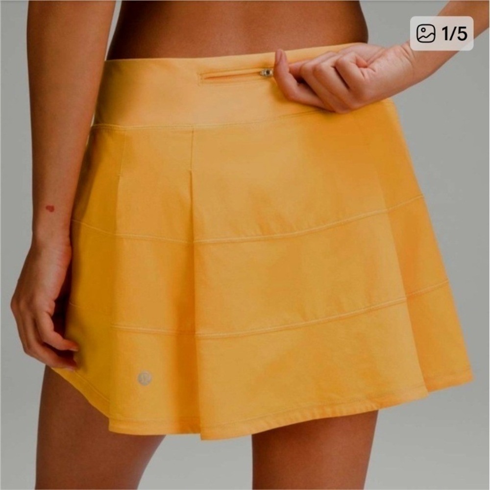 Lululemon Pace Rival Skirt Skort Sz 4 Mango Orange Pickleball Tennis Golf Run